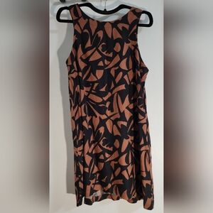 A New Day Black and Brown Abstract Mini Dress